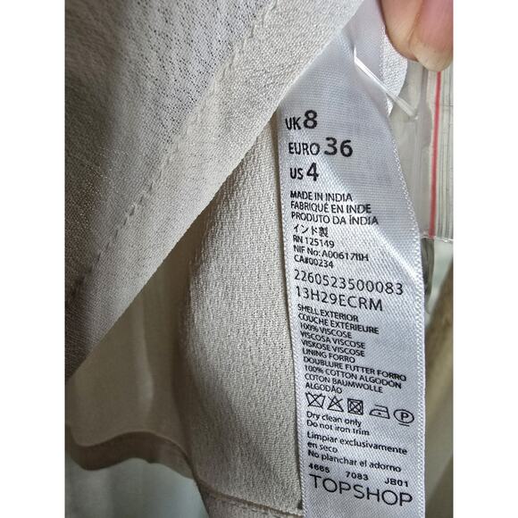 Topshop Cream Beaded Jeweled Sleeveless Cutout Back‎ Blouse Tank Top U.S. Sz 4 - Picture 4 of 10